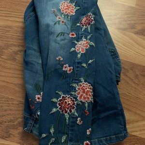 Flower design jeans